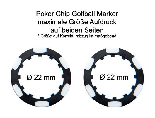 Poker Chip Golfball Marker bedruckt mit Ihrem Logo